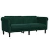 vidaXL Dvivietė sofa, tamsiai žalios spalvos, aksomas