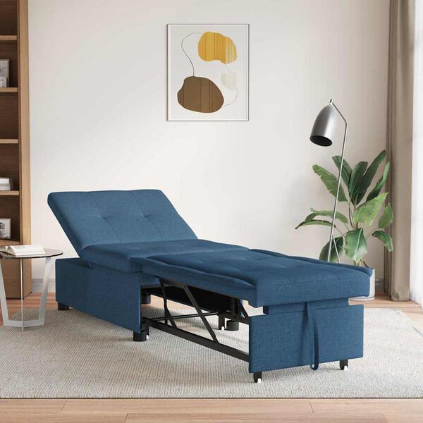 vidaXL Sofa lova Mėlyna 194 x 67 x 37 cm audinys