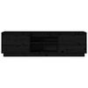 vidaXL Televizoriaus spintelė, juoda, 140x35x40cm, pušies masyvas