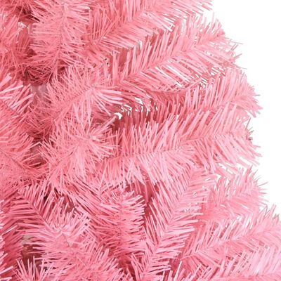 vidaXL Dirbtinė Kalėdų eglutė su stovu, rožinės spalvos, 240cm, PVC