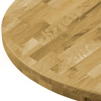 vidaXL Stalviršis, masyvi ąžuolo mediena, apvalus, 44mm, 800mm