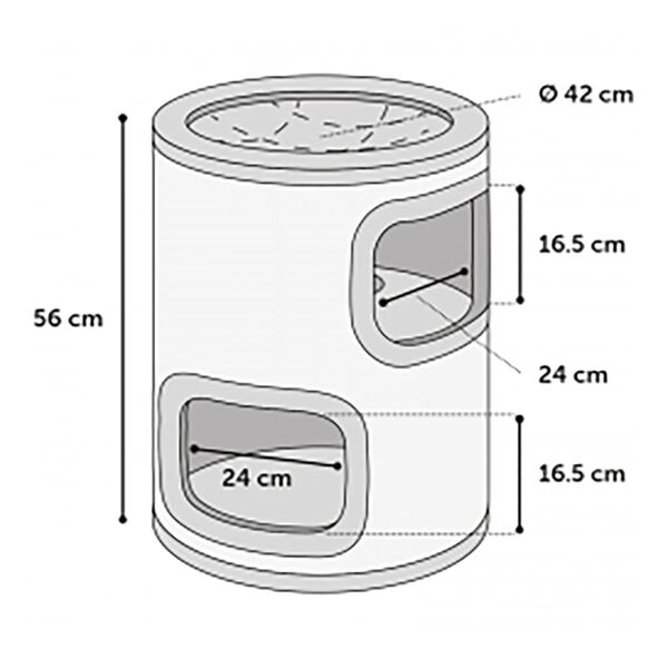FLAMINGO Draskyklė katėms-statinė Enes, pilkos spalvos, 42x42x56cm, S