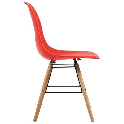 vidaXL Valgomojo kėdės, 4 vnt., raudonos, plastikas
