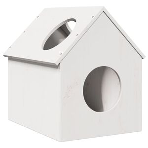 vidaXL Cat House Balta 41x50x50 cm Pu&scaron;ies masyvo