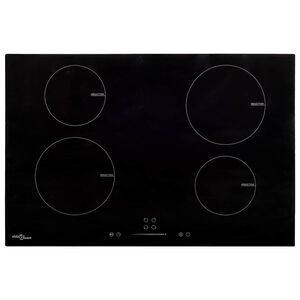vidaXL Indukcinė kaitlentė su 4 kaitvietėmis, stiklas, 77cm, 7000W