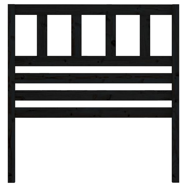 vidaXL Lovos galvūgalis, juodas, 106x4x100cm, pu&scaron;ies medienos masyvas