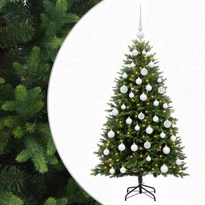 vidaXL Dirbtinė Kalėdų eglutė su burbulais 120 cm 150 LED &Scaron;ilta balta