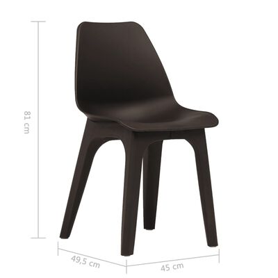 vidaXL Sodo kėdės, 2 vnt., rudos, plastikas