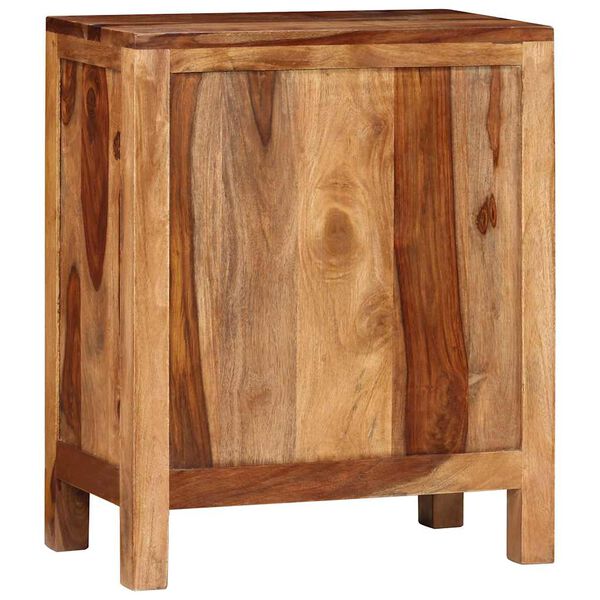 vidaXL Naktinis staliukas su 2 stalčiais, masyvi rausv. dalberg. med.