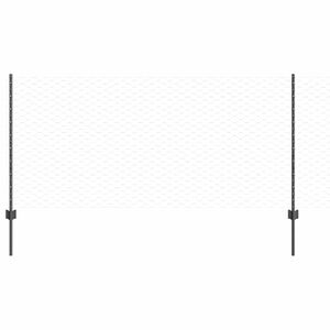 vidaXL Hexagonal Fence with Post 10 x 1 m PVC dengtas plienas Pilka