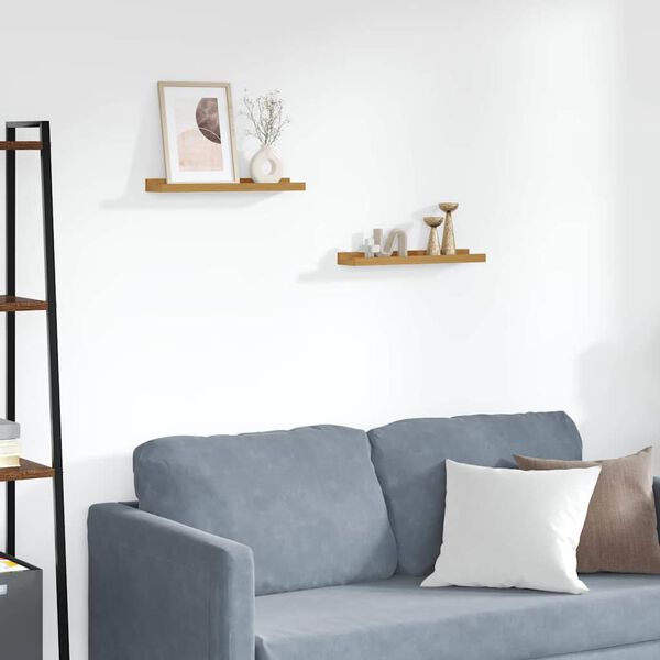 vidaXL Sieninė lentyna 2 pcs Smėlio 40 x 9 x 3 cm Apdirbta mediena
