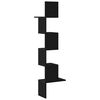 vidaXL Sieninė kampinė lentyna, juodas, 32x32x127,5cm, mediena