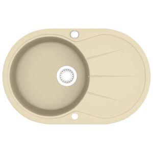 vidaXL Virtuvinė plautuvė, smėl. sp., gran., vieno dub., oval. form.