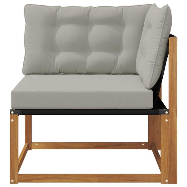 vidaXL Lauko kampinė sofa Kietos akacijos mediena Natūrali