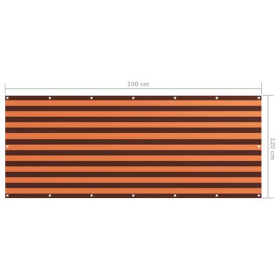 vidaXL Balkono pertvara, oranžinė ir ruda, 120x300cm, oksfordo audinys