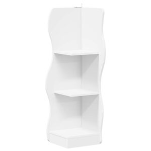 vidaXL Kampinė lentyna Balta 34 x 33 x 102 cm Apdirbta mediena