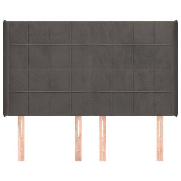 vidaXL Galvūgalis su auselėmis,tamsiai pilkos,147x16x118/128cm,aksomas