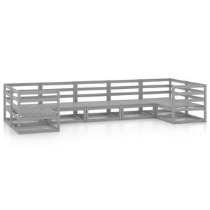 vidaXL Sodo poilsio baldų komplektas, 7 dalių, pu&scaron;ies medienos masyvas