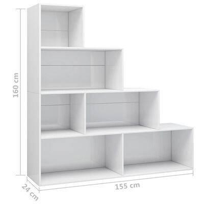vidaXL Spintelė knygoms/kambario pertvara, balta, 155x24x160cm, MDP