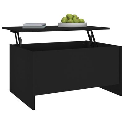 vidaXL Kavos staliukas, juodas, 80x55,5x41,5cm, apdirbta mediena