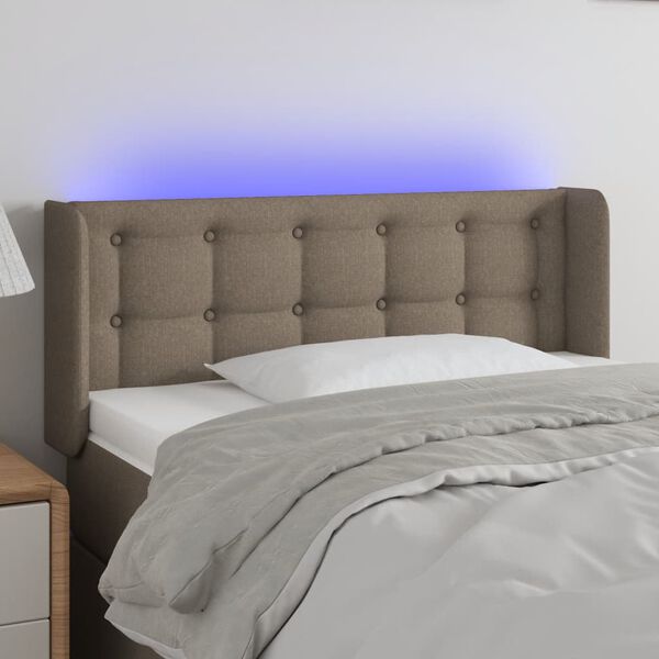 vidaXL Galvūgalis su LED, taupe spalvos, 83x16x78/88cm, audinys
