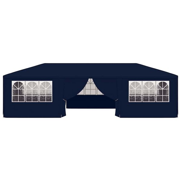 vidaXL Proginė palapinė su šoninėmis sienomis, mėlyna, 4x9m, 90g/m²