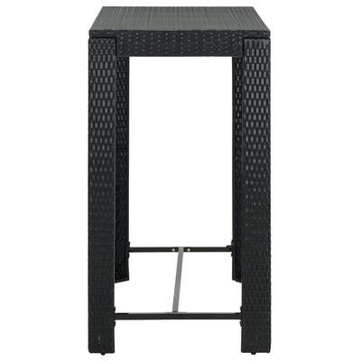 vidaXL Sodo baro staliukas, juodas, 100x60,5x110,5cm, poliratanas