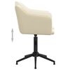 vidaXL Pasukamos valgomojo kėdės, 6vnt., kreminės spalvos, aksomas