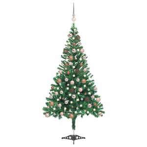 vidaXL Dirbtinė Kalėdų eglutė su žaisliukais, 120cm, 230 &scaron;akų
