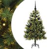 vidaXL Dirbtinis sulankstomas kalėdų medis su kankorėžiais 120 cm