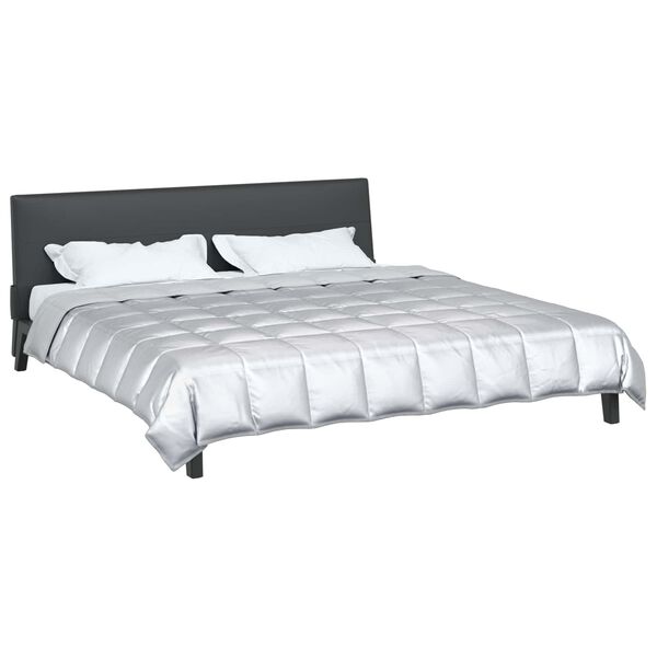 vidaXL Vasaros antklodė Sidabro 220 x 260 cm Satin ir mikropluo&scaron;tas