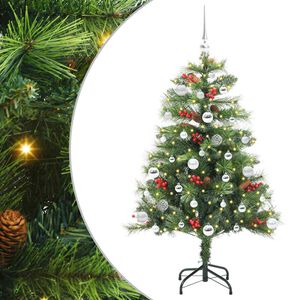 vidaXL Dirbtinė Kalėdų eglutė 150 LED &Scaron;ilta balta PVC ir metalas Žalia