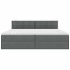 vidaXL Lova su daiktų laikymo vieta ir LED Tamsiai pilka 200 x 200 cm