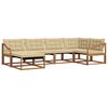 vidaXL Lauko sofos komplektas su pagalve 6 pcs Natūralus ir bežinis