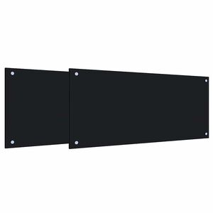 vidaXL Virtuvės atbraila 2 vnt. Juoda 90 x 40 cm grūdintas stiklas