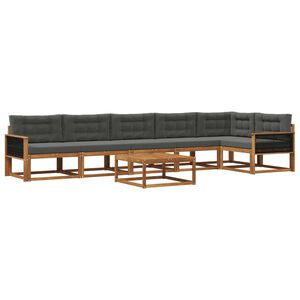 vidaXL Lauko sofos komplektas su pagalve 7 pcs Natūralus ir antracitas