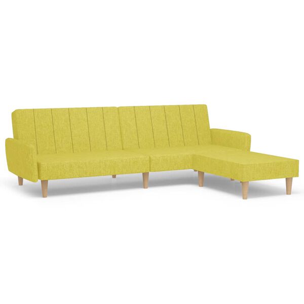 vidaXL Dvivietė sofa-lova su pakoja, žalios spalvos, audinys