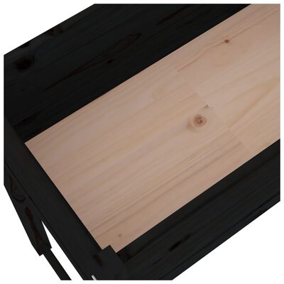 vidaXL Lovelis, juodos spalvos, 78x40x81cm, pušies medienos masyvas