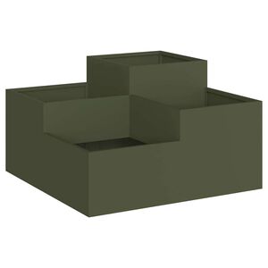 vidaXL Sodo vazonas Alyvuogių žalia 80 x 80 x 48 cm Plienas