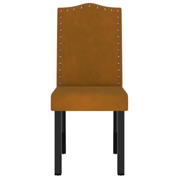 vidaXL Valgomojo kėdės, 4vnt., rudos spalvos, aksomas