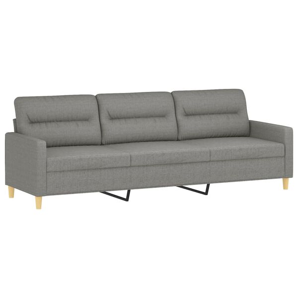 vidaXL Trivietė sofa, tamsiai pilkos spalvos, 210cm, audinys
