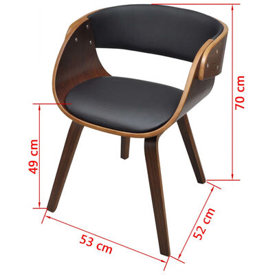 vidaXL Valgomojo kėdė, išlenkta mediena ir dirbtinė oda