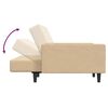 vidaXL Dvivietė sofa-lova, kreminės spalvos, aksomas