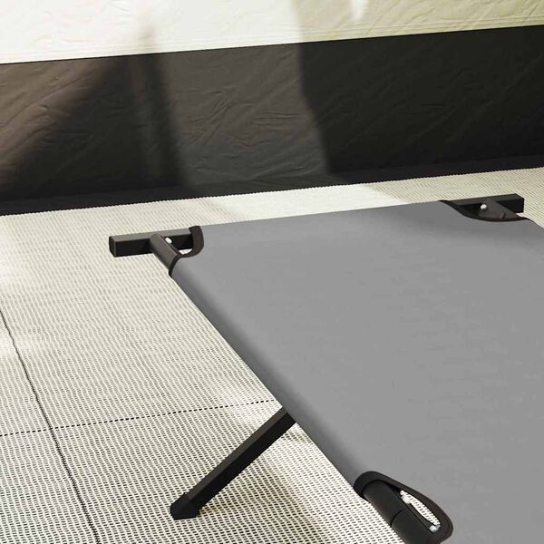 vidaXL Sulankstoma Kempingo Lova Pilka 210 x 80 x 46 cm