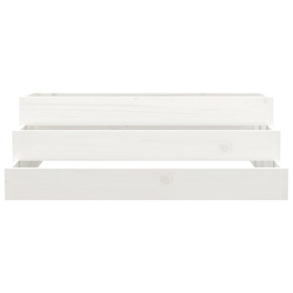 vidaXL Lovelis, baltos spalvos, 80x80x27cm, pušies medienos masyvas