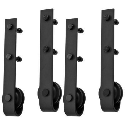 vidaXL Stumdomų durų įrangos rinkiniai, 2vnt., juodi, 183cm, plienas