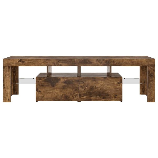 vidaXL Televizoriaus spintelė su LED, dūminio ąžuolo, 140x36,5x40cm