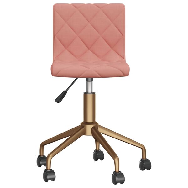 vidaXL Pasukamos valgomojo kėdės, 2vnt., rožinės spalvos, aksomas