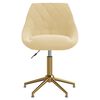 vidaXL Pasukamos valgomojo kėdės, 4vnt., kreminės spalvos, aksomas