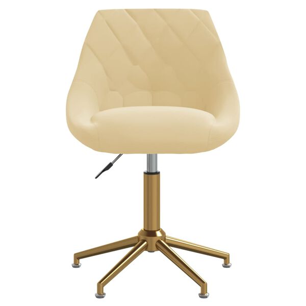vidaXL Pasukamos valgomojo kėdės, 4vnt., kreminės spalvos, aksomas
